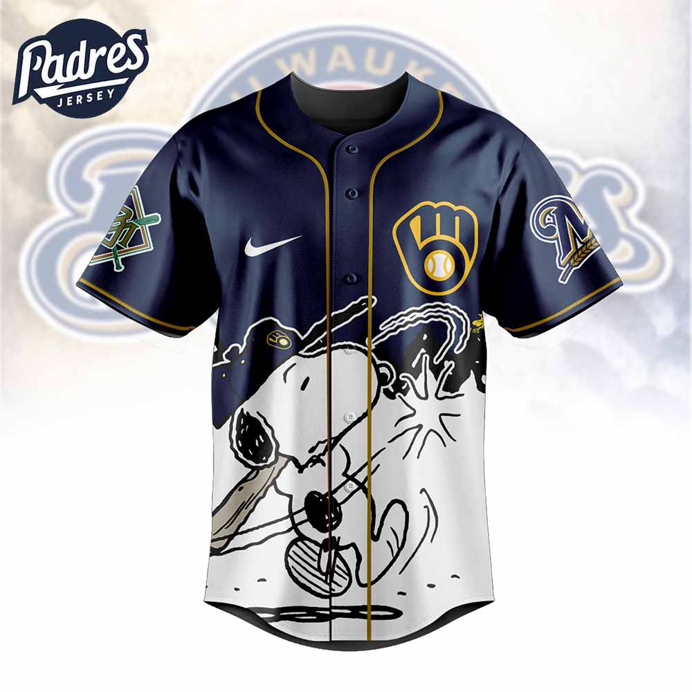 Milwaukee Brewers x Peanuts Personalized Baseball Jersey For Fans 2025 - Padres Jersey Oasis: Elevate Your... (Image 2)