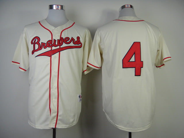 Milwaukee Brewers 4 Authentic Paul Molitor 1948 Turn Back The Clock Jersey