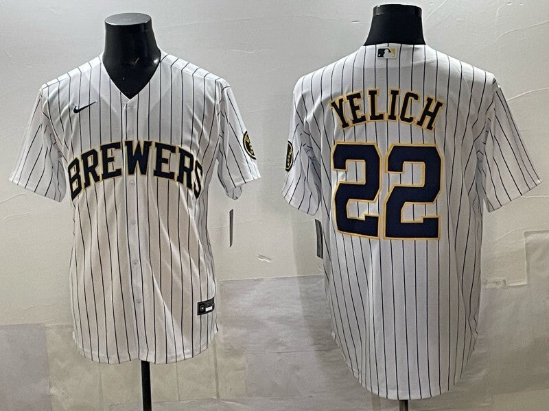 Milwaukee Brewers #22 Christian Yelich Brewers Adult Style 3