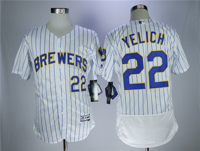 Milwaukee Brewers #22 Christian Yelich White Elite