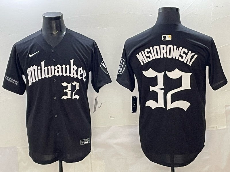 Milwaukee Brewers #32 Jacob Misiorowski Brewers 5 Collaboration Style 1