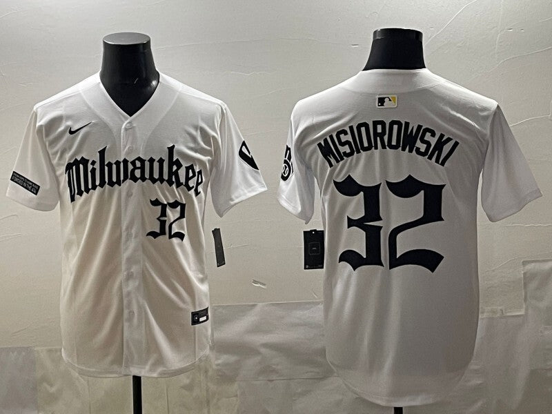 Milwaukee Brewers #32 Jacob Misiorowski Brewers 5 Collaboration Style 2