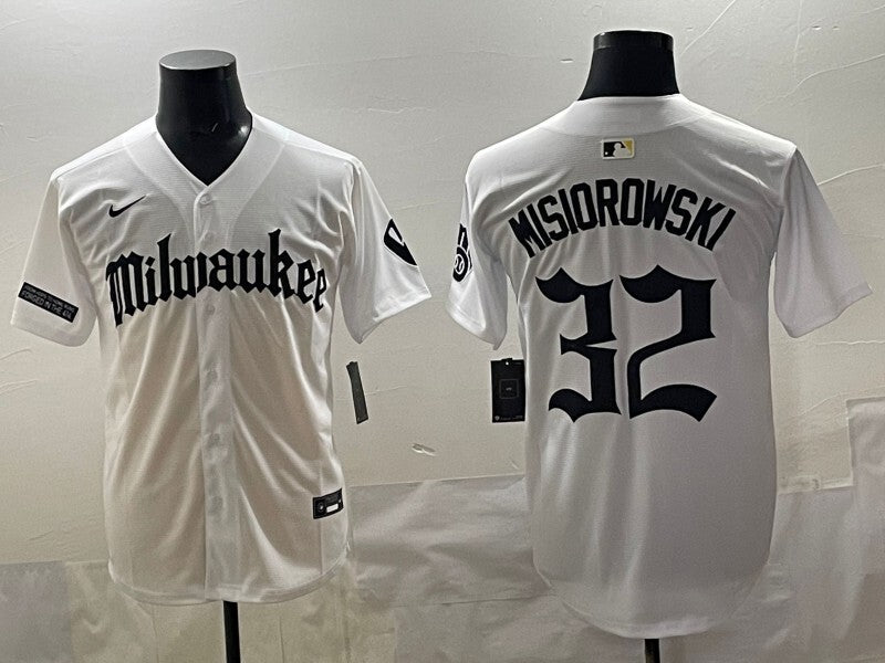 Milwaukee Brewers #32 Jacob Misiorowski Brewers 5 Collaboration Style 3