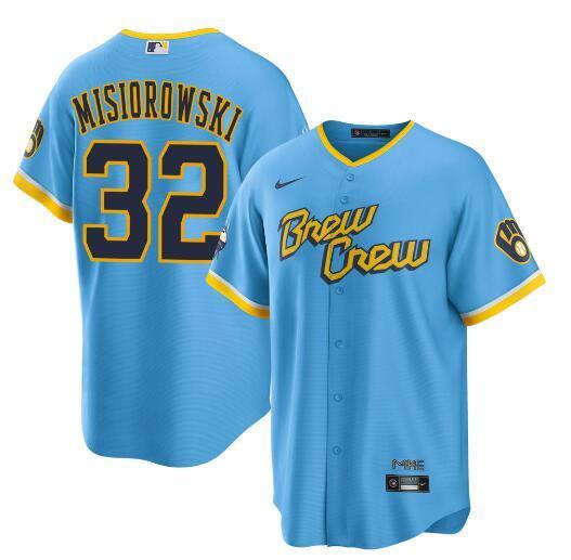 Milwaukee Brewers #32 Jacob Misiorowski Powder Blue City Connect