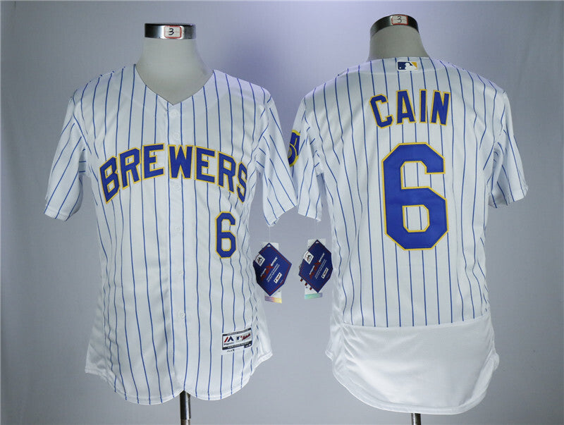 Milwaukee Brewers #6 Lorenzo Cain White Elite