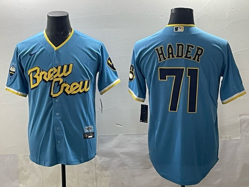 Milwaukee Brewers #71 Josh Hader Brewers City Adult