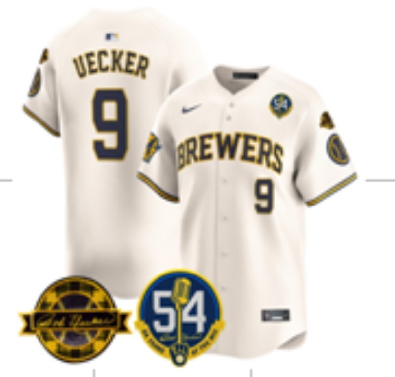 Milwaukee Brewers #9 Uecker Brewers Adult Style 6