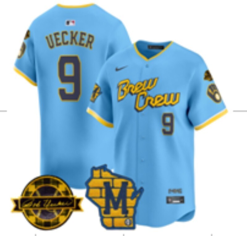 Milwaukee Brewers #9 Uecker Brewers Adult Style 7