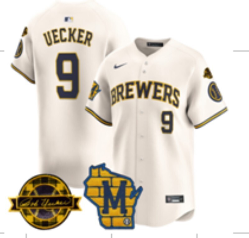 Milwaukee Brewers #9 Uecker Brewers Adult Style 8