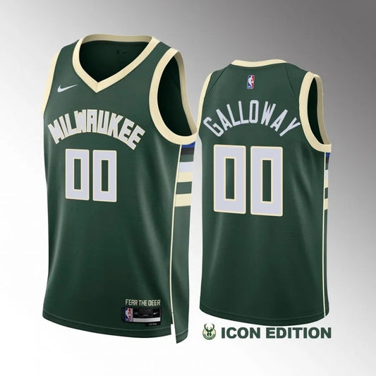 Milwaukee Bucks #00 Jaylin Galloway Green Icon Edition Men Jersey Style 1