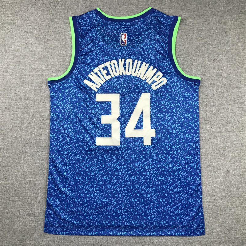 Milwaukee Bucks #34 Giannis Antetokounmpo Bucks 34 Blue City s-xxl Style 3