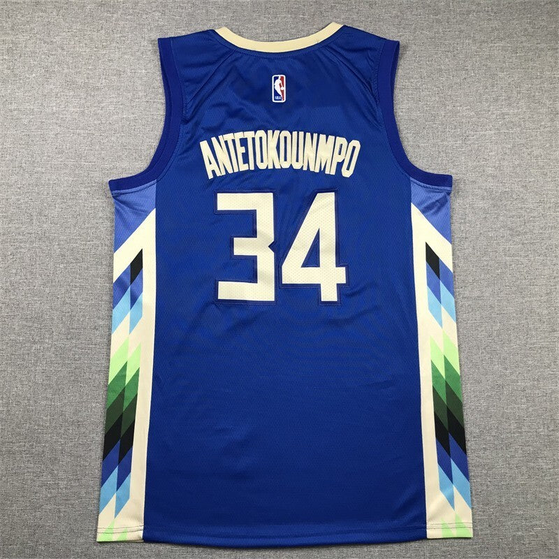 Milwaukee Bucks #34 Giannis Antetokounmpo Bucks 34 Blue City s-xxl Style 5