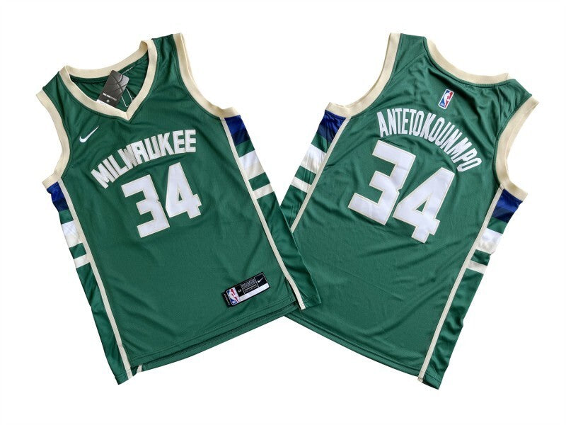 Milwaukee Bucks #34 Giannis Antetokounmpo Bucks 34 # Green Fan Edition Jersey