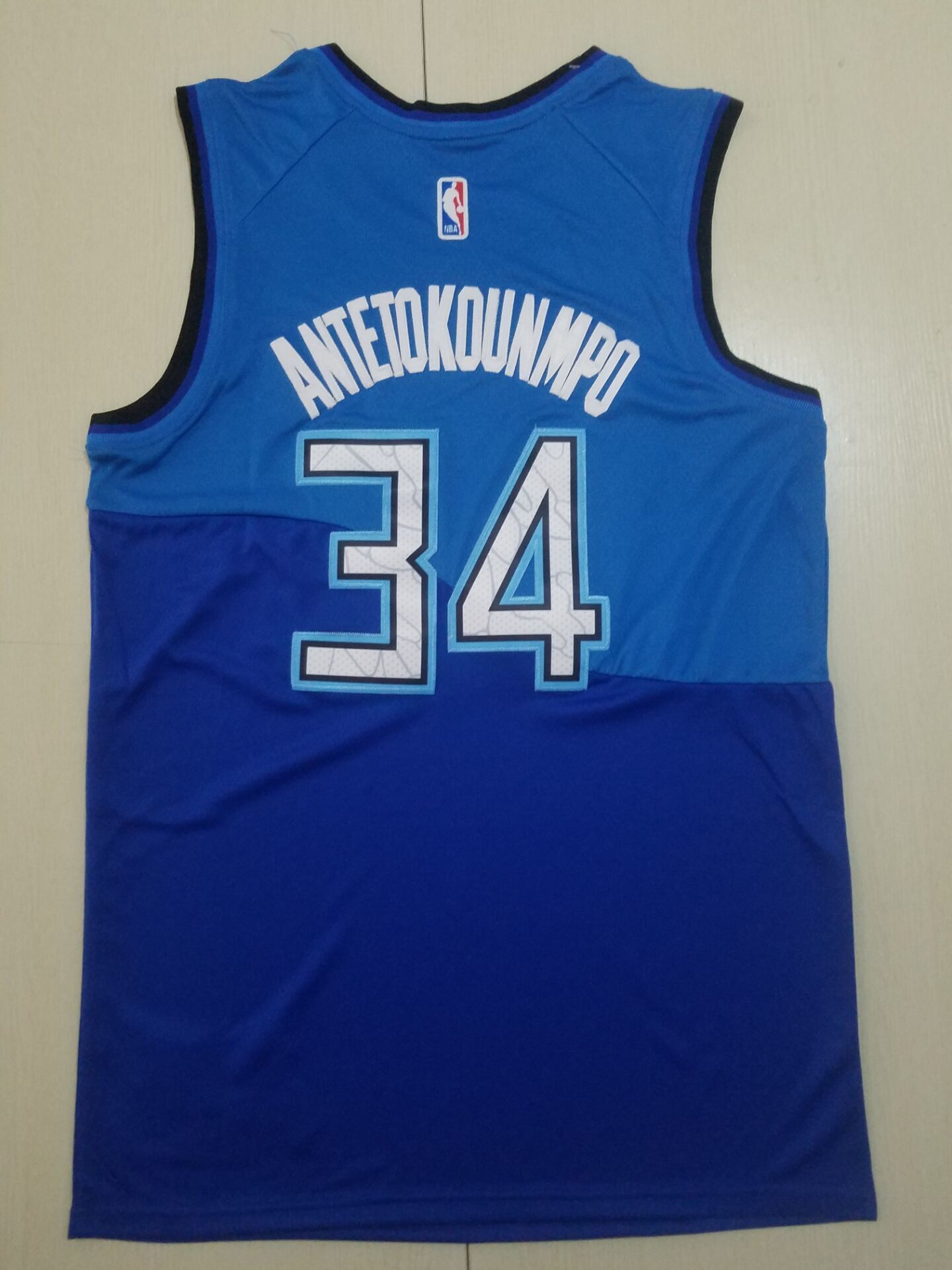 Milwaukee Bucks #34 Giannis Antetokounmpo Bucks City Edition Blue S-XXL Style 1