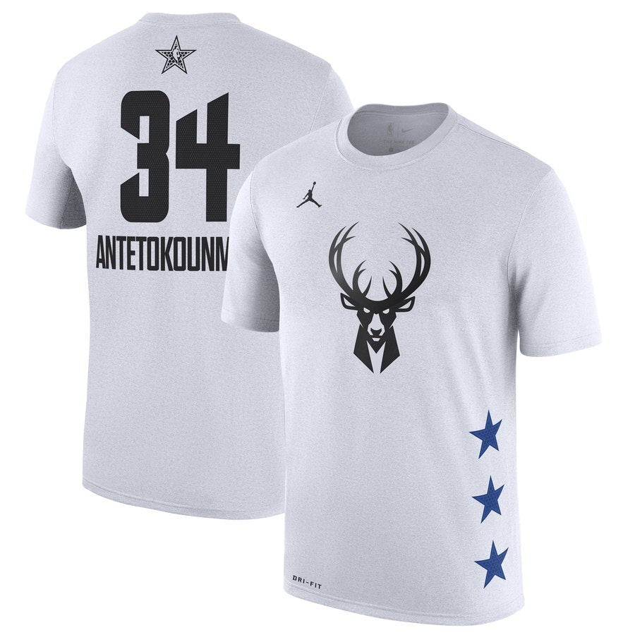 Milwaukee Bucks #34 Giannis Antetokounmpo white