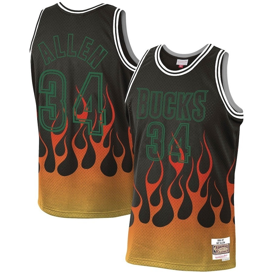 Milwaukee Bucks #34 Ray Allen Bucks 34# Allen Edition Retro Jersey
