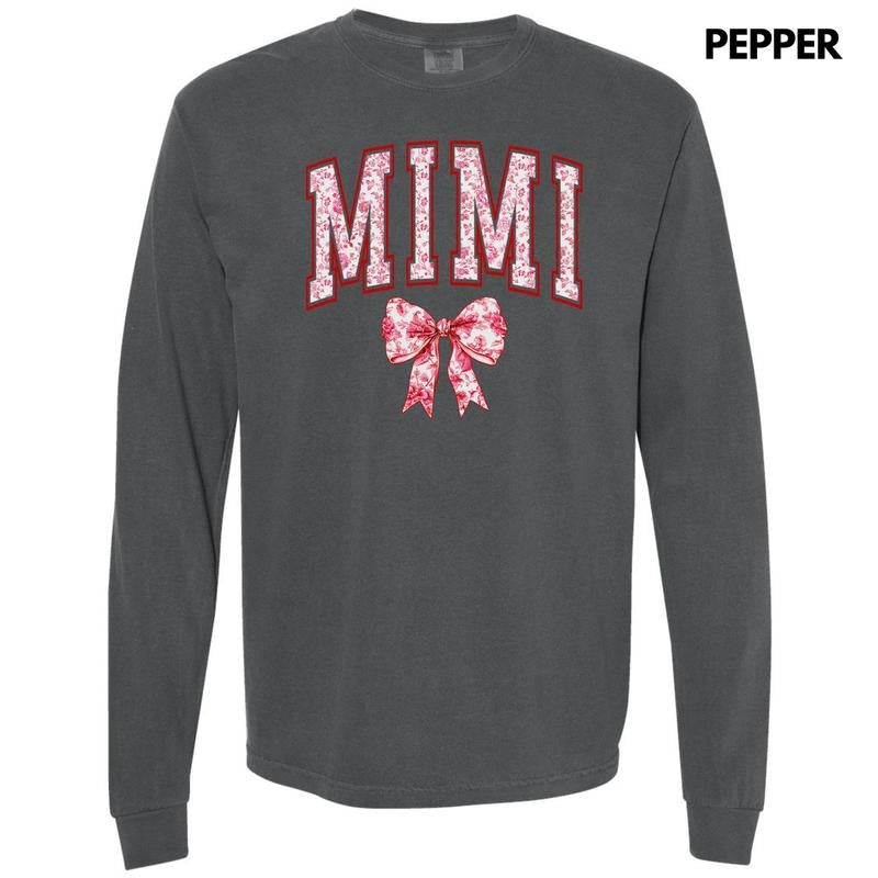 Mimi Red Ginger Jar Florals Long Sleeve Comfort Colors T-Shirt 'NLB' Hoodie, Sweatshirt | WearSparks.com