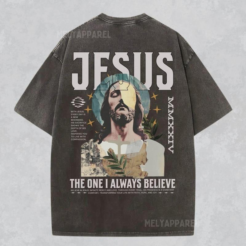 [ Mineral Wash ] Christian Shirt Jesus Apparel Faith Streetwear Unisex Tee Religious Washed Gift For Him Or Her Bible...