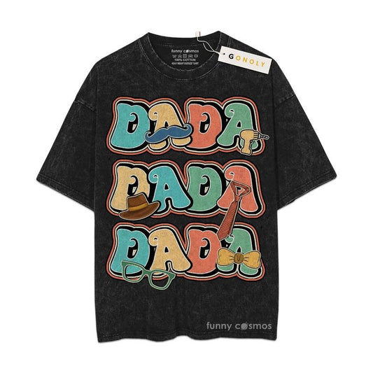 [ Mineral Wash ] Father Day Dada Tshrt Gifts For Dad, Daddy Graphic Washed Style Shirt Hoodie, Sweatshirt | WearSparks.com