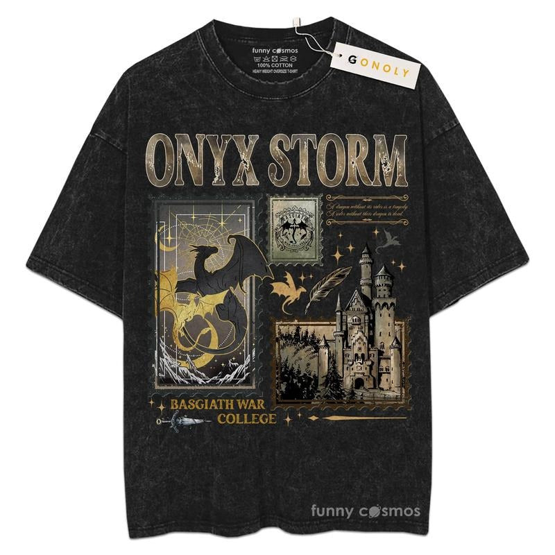 [ Mineral Wash ] Fourth Wing Series, In My Onyx Storm Era Book Stamp Vinatge For Fans Lover Book, Bookish, Graphic Washed...