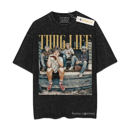 [ Mineral Wash ] Goldern Girl Thug Life Graphic Washed Style Shirt Mother Day, Mom Vibes Hoodie, Sweatshirt | WearSparks.com