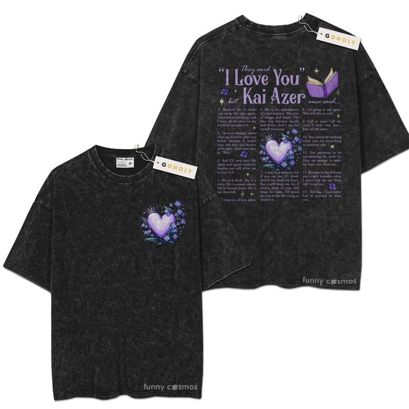 [ Mineral Wash ] I Love You in Powerless Kai Azer Powerless Book, Bookish Graphic Washed Style Shirt Hoodie, Sweatshirt