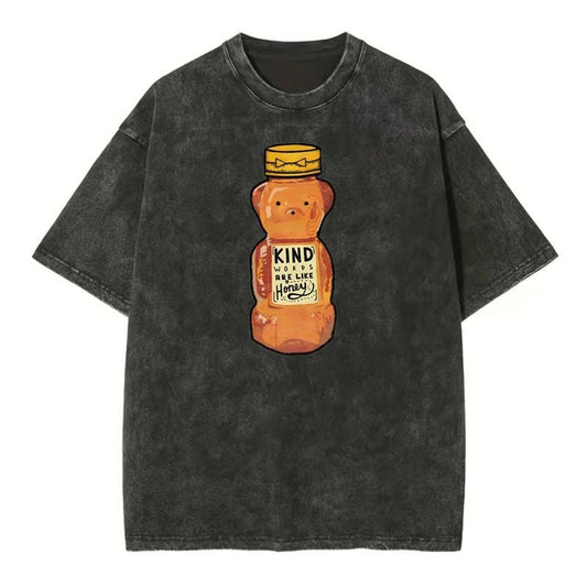 [ Mineral Wash ] Kind Words Are Like Honey Christian Washed Shirt Jesus Graphic Washed Style Shirt Hoodie, Sweatshirt