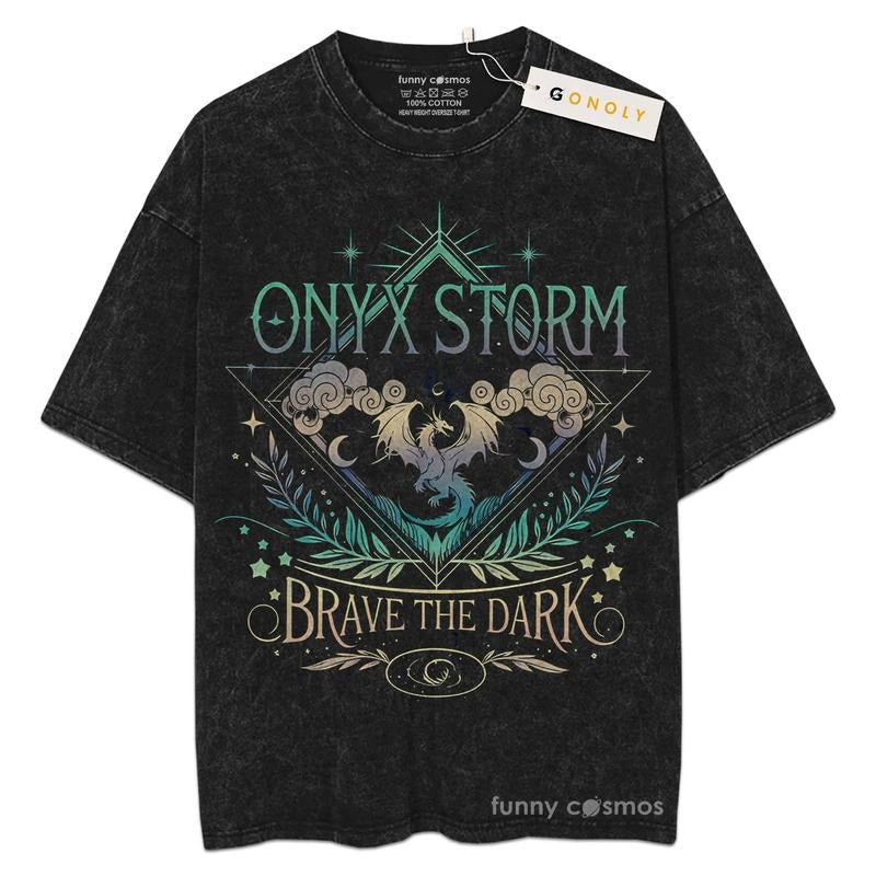 [ Mineral Wash ] Onyx Storm Brave The Dark Fourth Wingg Basgiath War Collegee For Fans Lover Book, Bookish, Graphic...
