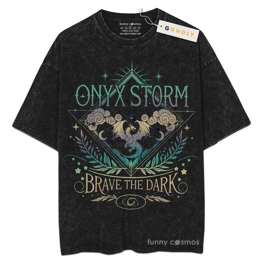 [ Mineral Wash ] Onyx Storm Brave The Dark Fourth Wingg Basgiath War Collegee For Fans Lover Book, Bookish, Graphic...