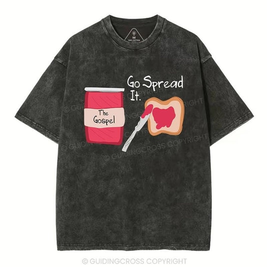 [ Mineral Wash ] The Gospel Go Spread It Christian Washed TShirt Jesus Graphic Washed Style Shirt Hoodie, Sweatshirt