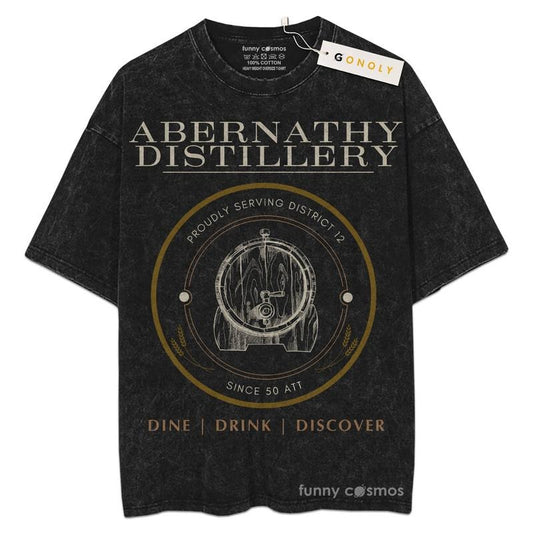 [ Mineral Wash ] The Hunger Games Haymitch Abernathy Distillery TShirt For Fans Lover Book, Bookish, Graphic Washed Style...