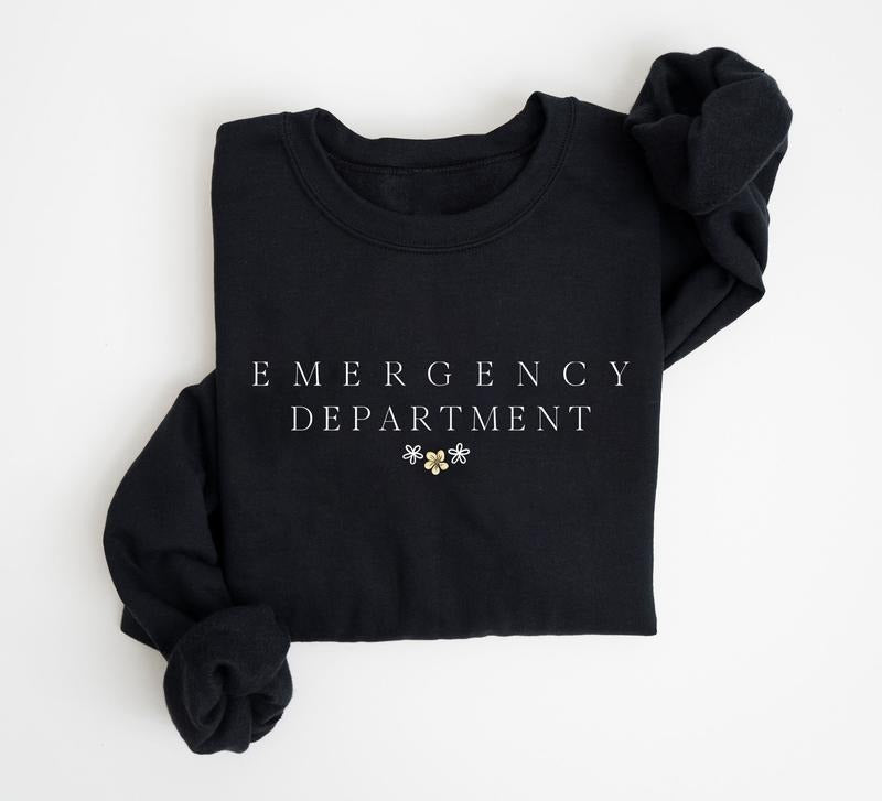 Minimal ER Crewneck, Emergency Department Sweatshirt, Emergency Dept Sweater, ED ER Emergency Room Doctor Staff Shirt,...