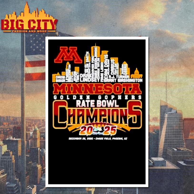 Minnesota Golden Gophers Bowl Champions Typo 2025 Shirt