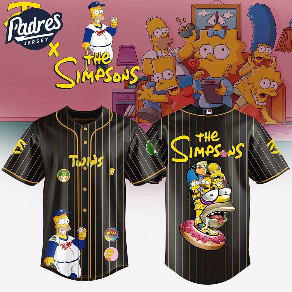 Minnesota Twins MLB x The Simpsons Baseball Jersey Style - Padres Jersey Oasis: Elevate Your Baseball Style... (Image 1)
