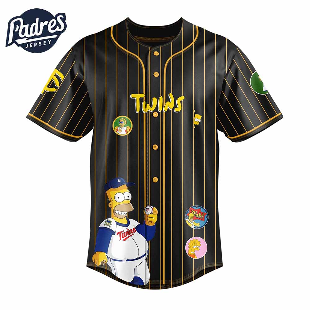 Minnesota Twins MLB x The Simpsons Baseball Jersey Style - Padres Jersey Oasis: Elevate Your Baseball Style... (Image 3)