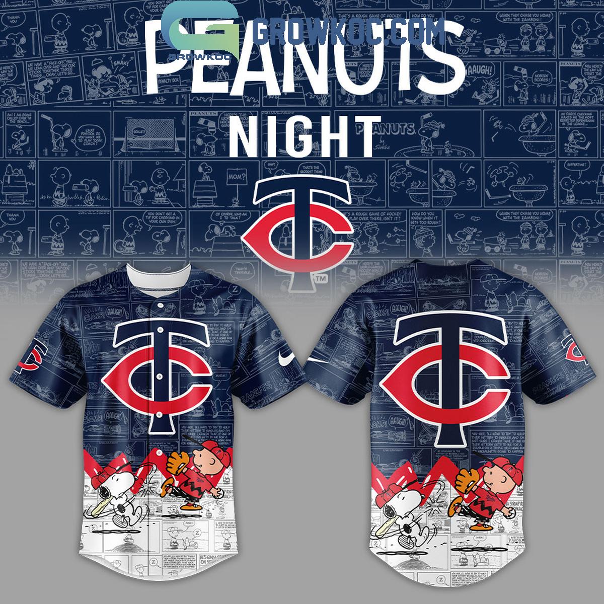 Minnesota Twins Peanuts 75th Anniversary Baseball Jersey