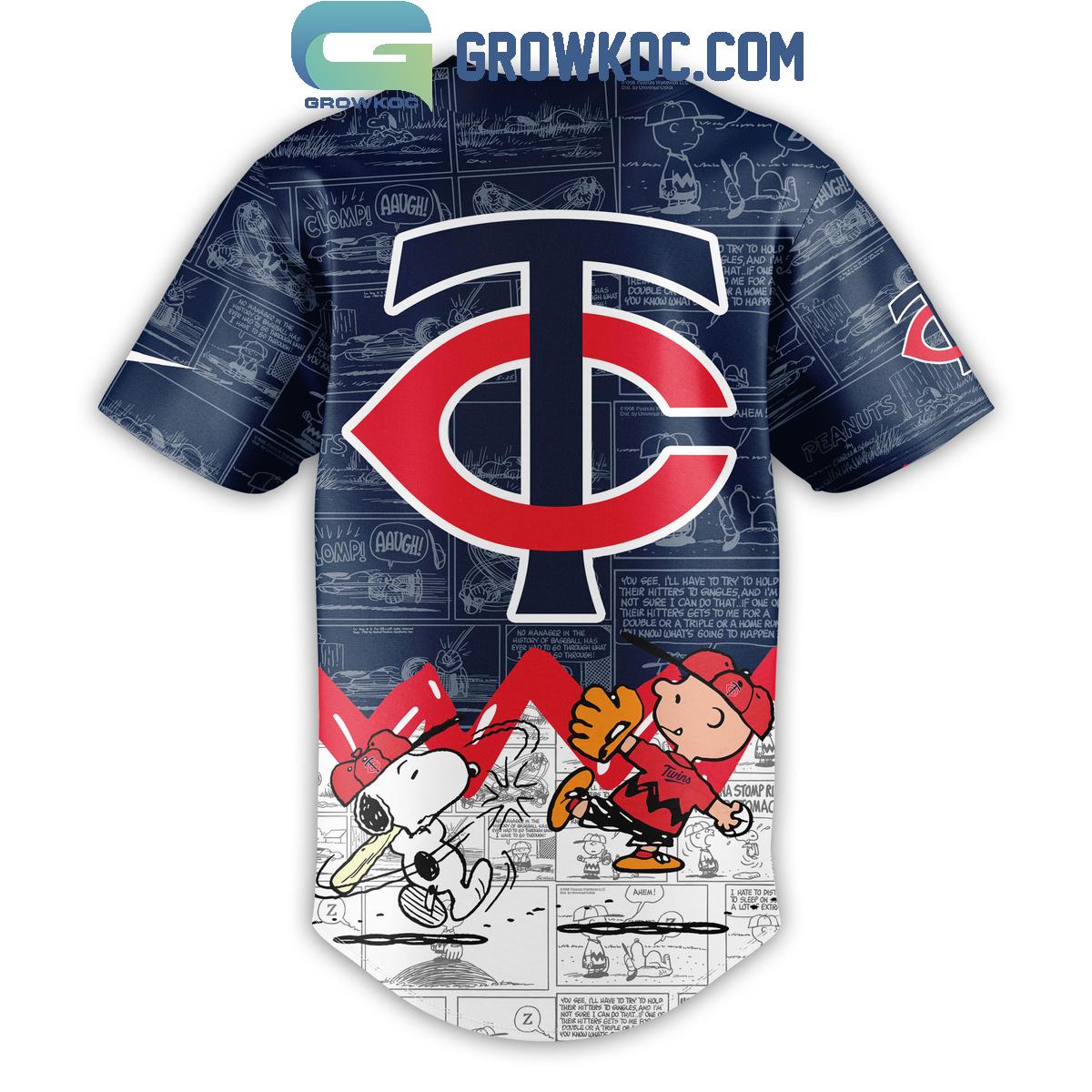 Minnesota Twins Peanuts 75th Anniversary Baseball Jersey