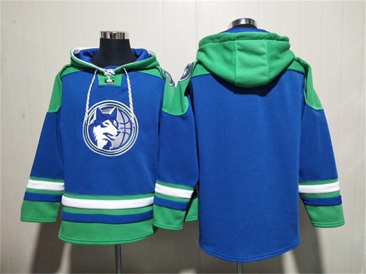 Minnesota Timberwolves Blank Royal Lace-Up Pullover Hoodie