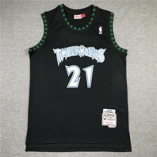 Minnesota Timberwolves Timberwolves 21 Black Retro Logo Style 2