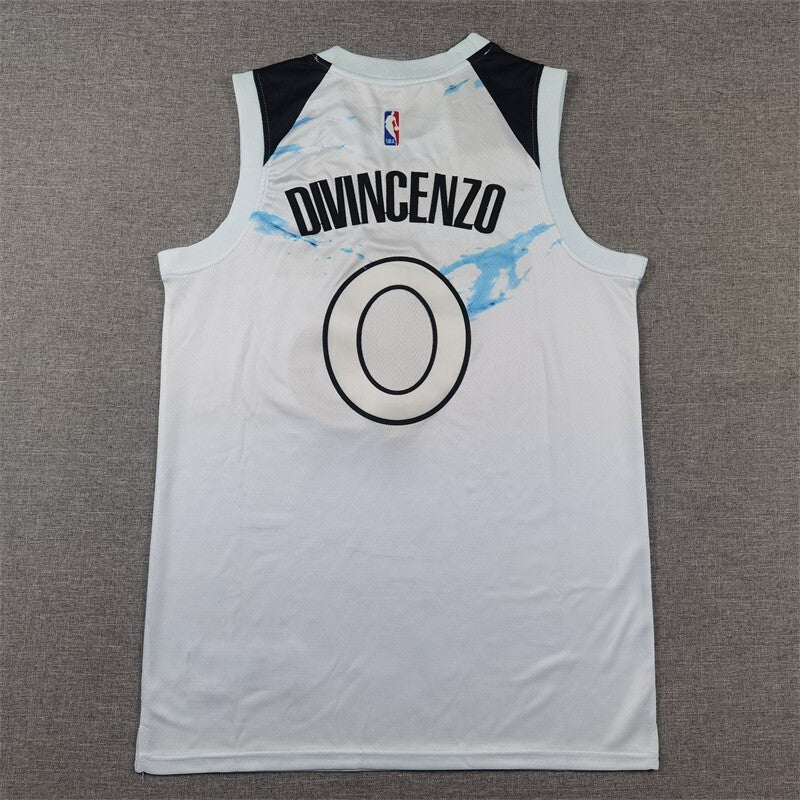 Minnesota Timberwolves #0 Rob Dillingham Timberwolves 0 White City Edition s-xxl Style 1