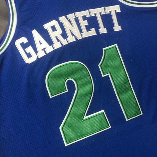 Minnesota Timberwolves #21 Kevin Garnett 1997-98 Authentic jersey blue Style 7