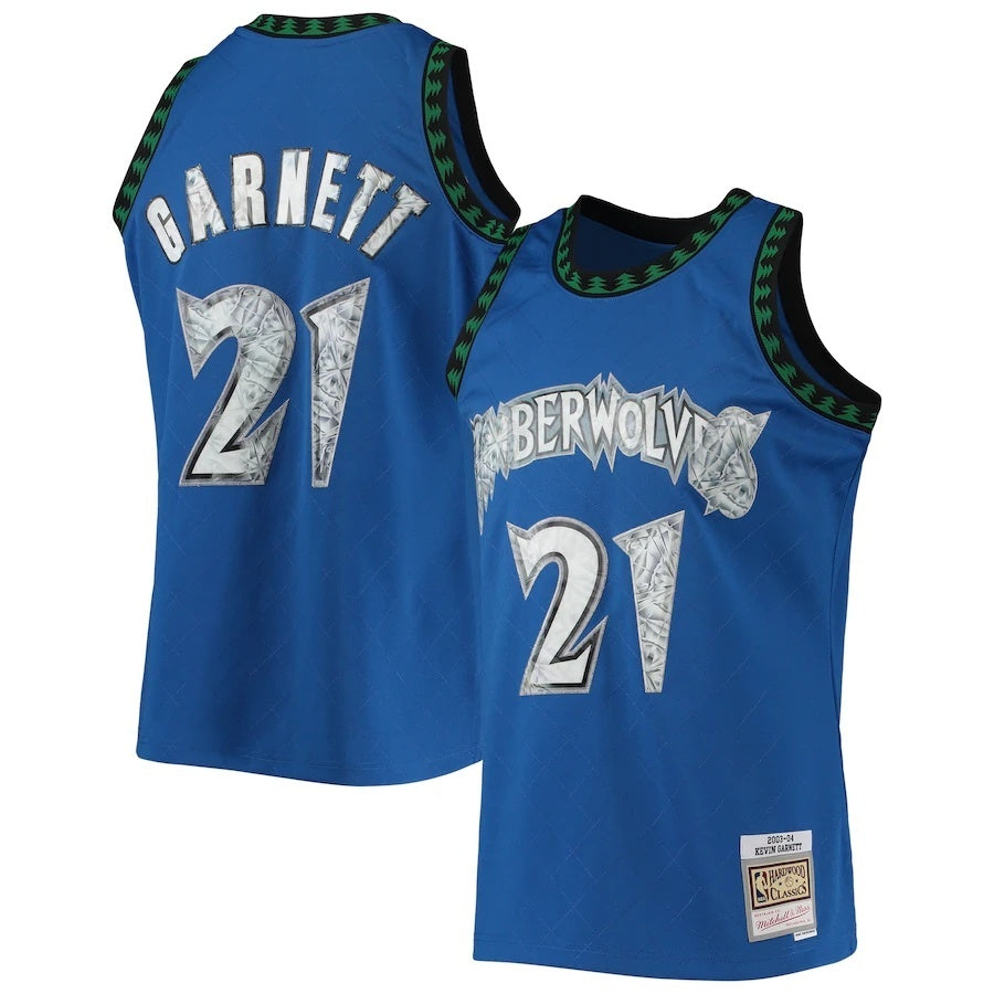 Minnesota Timberwolves #21 Kevin Garnett Mitchell & Ness 2003-04 Hardwood Classics 75th Anniversary Diamond Swingman Jer