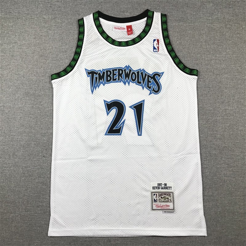 Minnesota Timberwolves #21 Kevin Garnett Timberwolves 21 Retro White s-xxl Style 2
