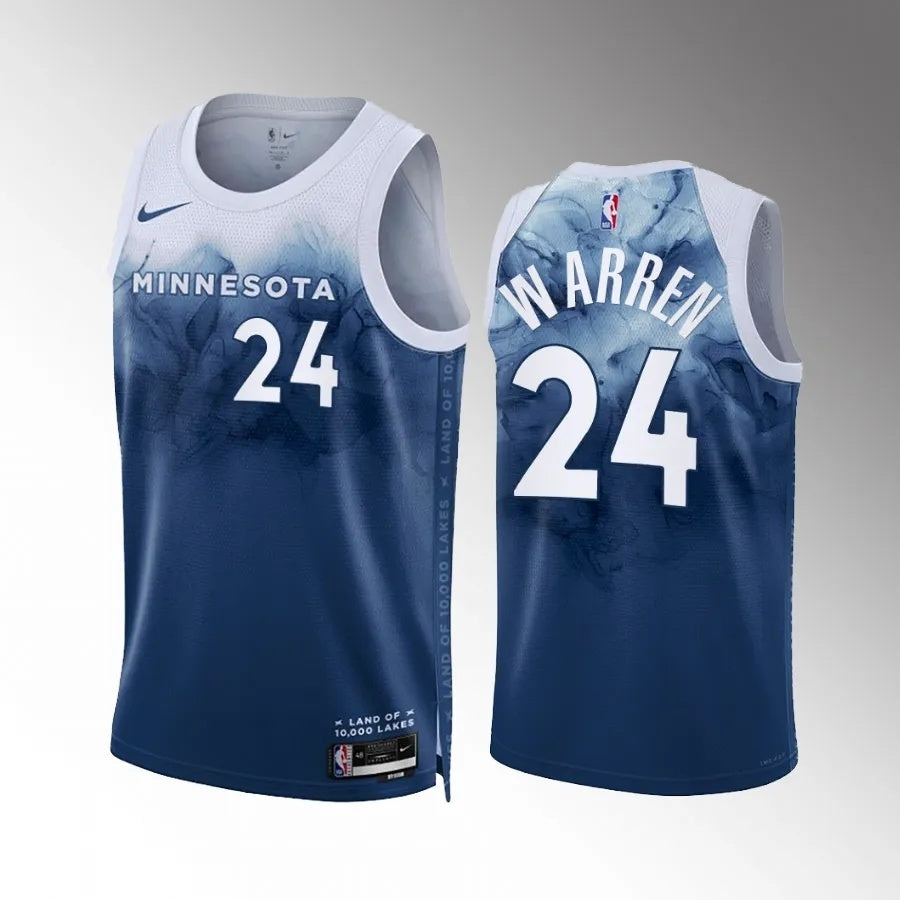 Minnesota Timberwolves #24 TJ Warren 2023-24 Blue City Edition Men Jersey