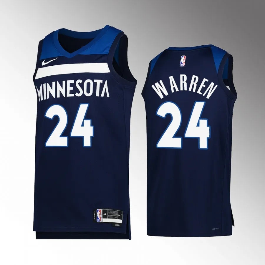 Minnesota Timberwolves #24 TJ Warren Navy Icon Edition Men Jersey