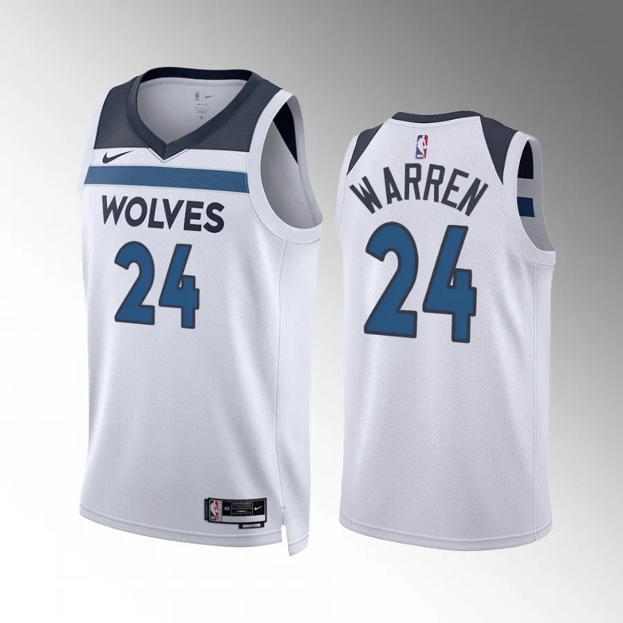 Minnesota Timberwolves #24 TJ Warren White Association Edition Men Jersey