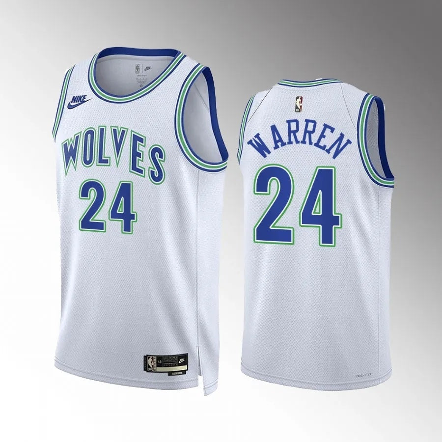 Minnesota Timberwolves #24 TJ Warren White Classic Edition Men Jersey