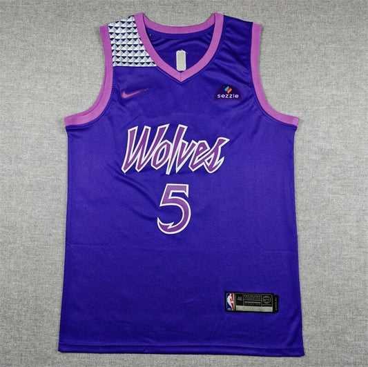 Minnesota Timberwolves #5 Anthony Edwards 26 Timberwolves 5 Purple City Edition Style 4