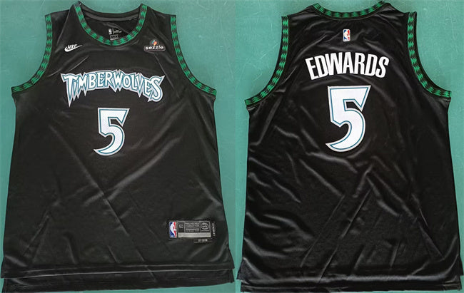 Minnesota Timberwolves #5 Anthony Edwards Black