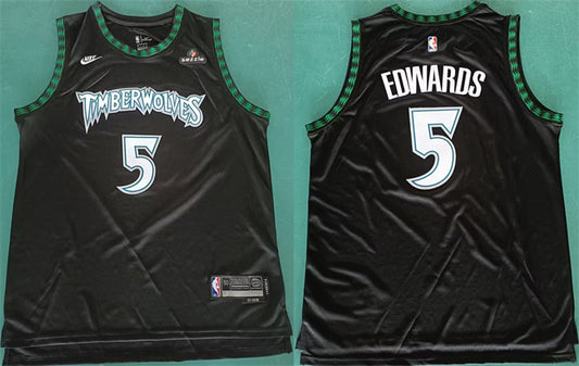 Minnesota Timberwolves #5 Anthony Edwards Black